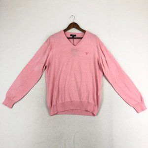 GANT NWT Men's Size X-Large Light Pink Melange Lightweight V-Neck Knit Sweater